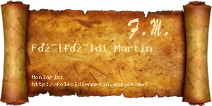 Fölföldi Martin névjegykártya