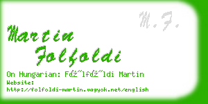 martin folfoldi business card